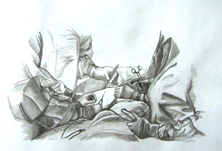 Medical artwork studies in pencil, experimenting with mind mapping and illustration of medical lectures and presentations in real time as a medical student