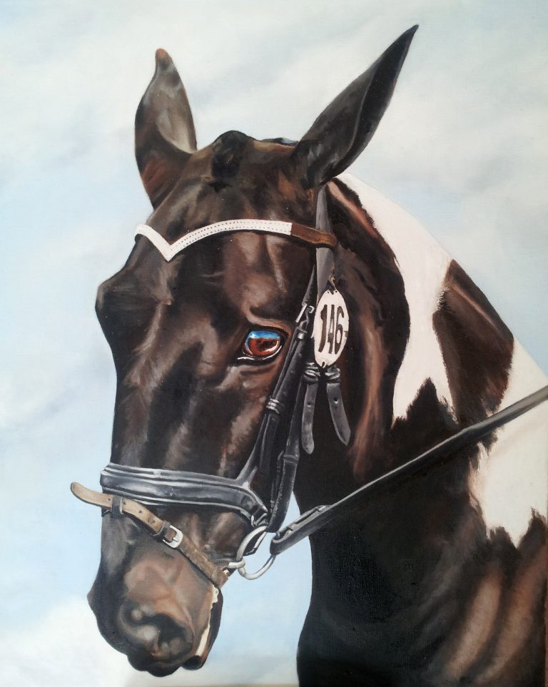 Painting commission by Dr Donna Winderbank-Scott for a birthday present depicting the owner’s horse. 2014